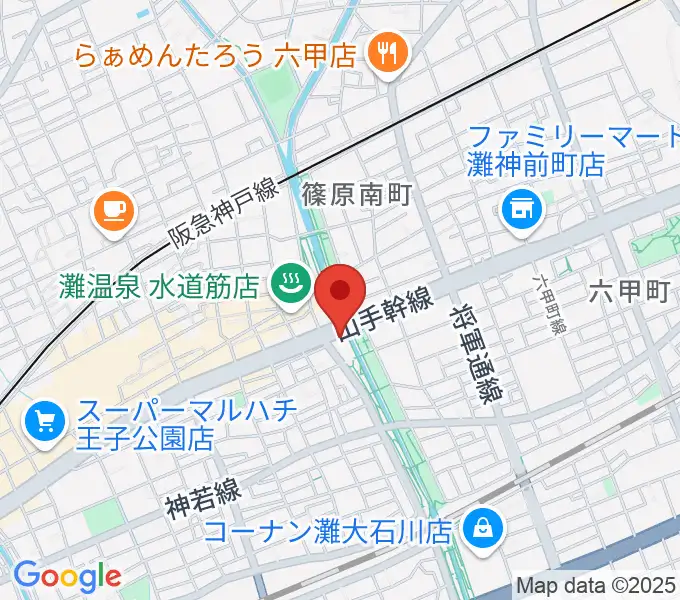灘区民ホールの地図