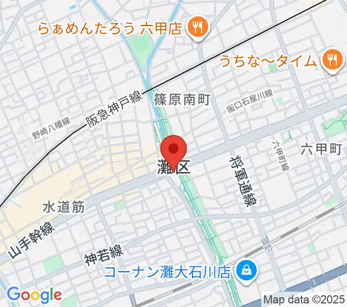 灘区民ホールの地図