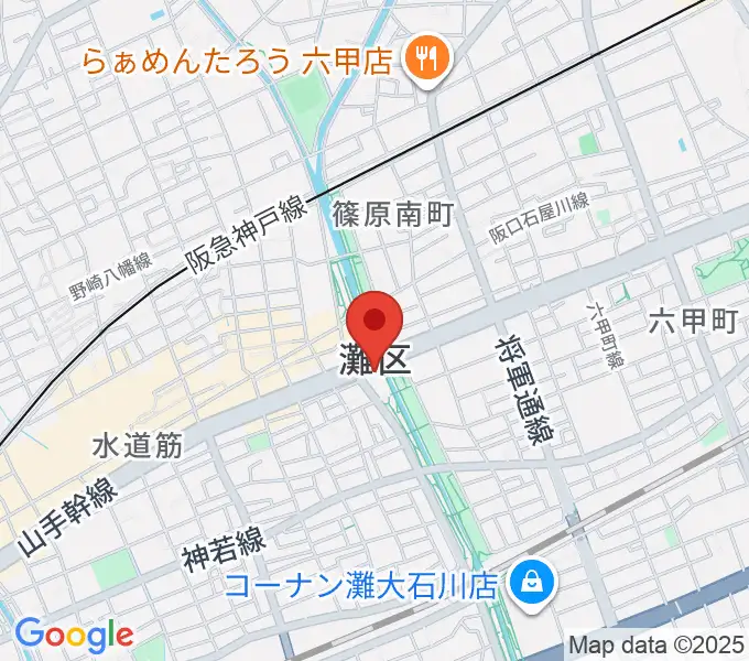 灘区民ホールの地図