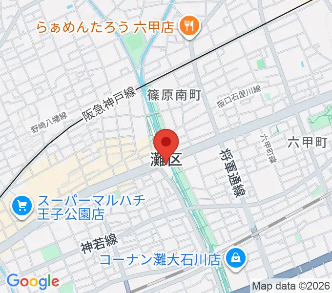 灘区民ホールの地図