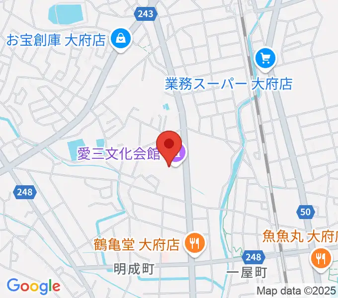 愛三文化会館の地図