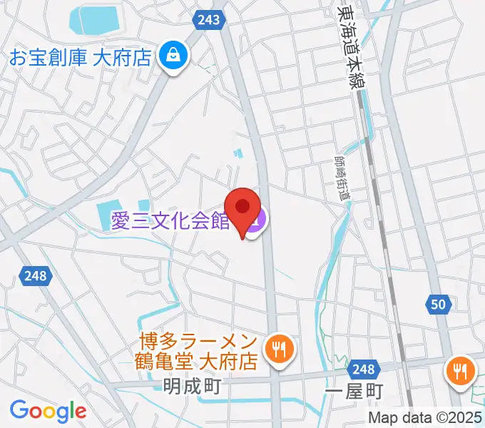 愛三文化会館の地図
