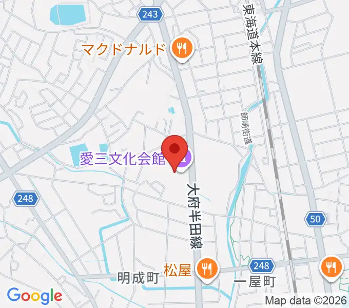 愛三文化会館の地図