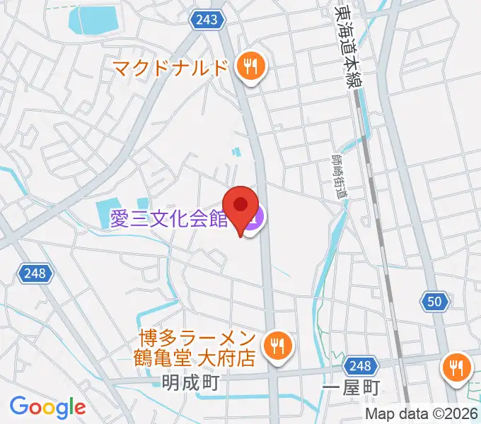 愛三文化会館の地図