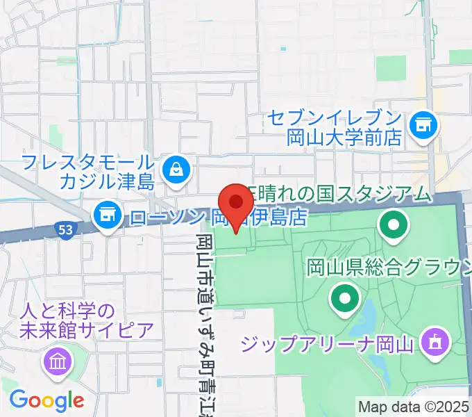 岡山武道館の地図