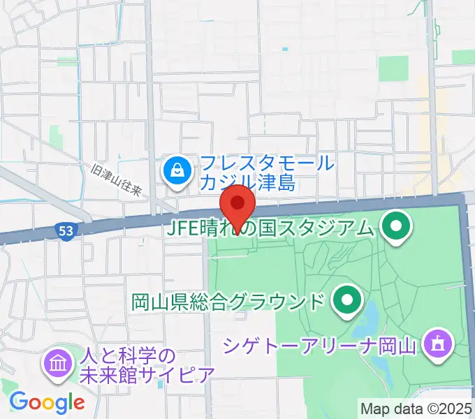 岡山武道館の地図