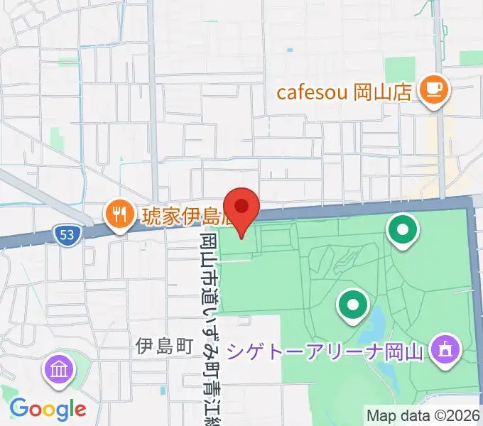 岡山武道館の地図