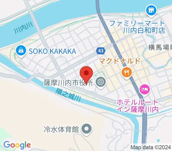 川内文化ホールの地図