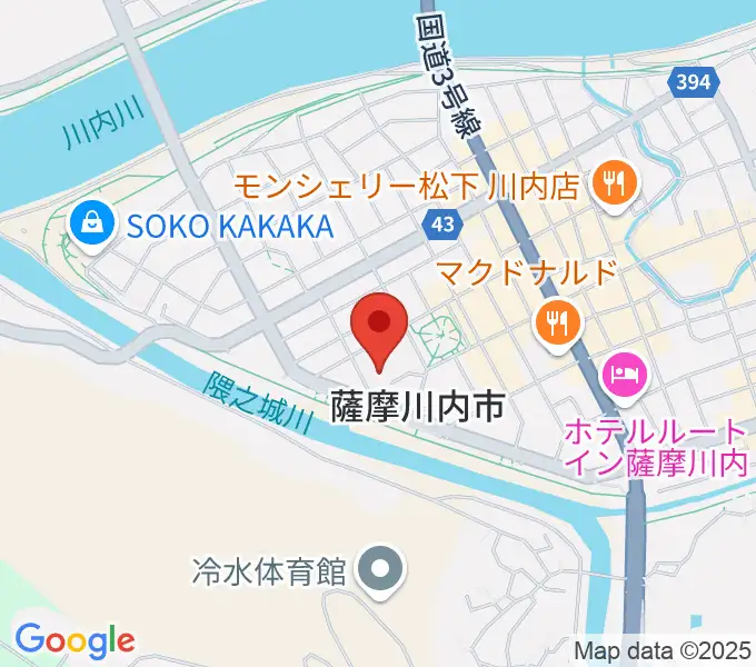 川内文化ホールの地図