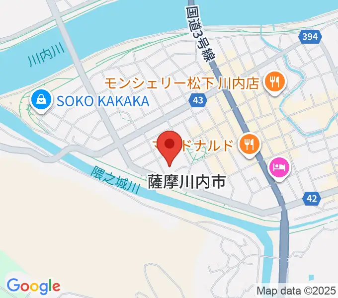 川内文化ホールの地図