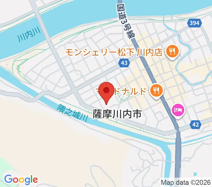 川内文化ホールの地図