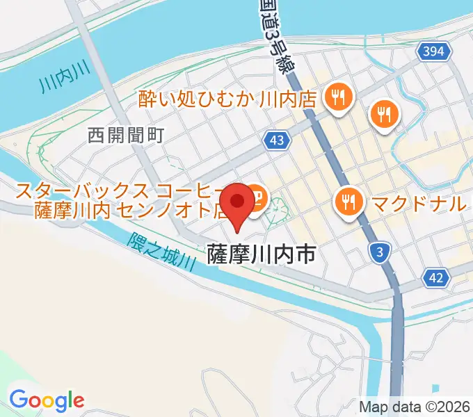 川内文化ホールの地図