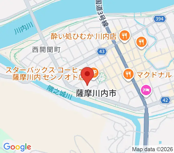 川内文化ホールの地図