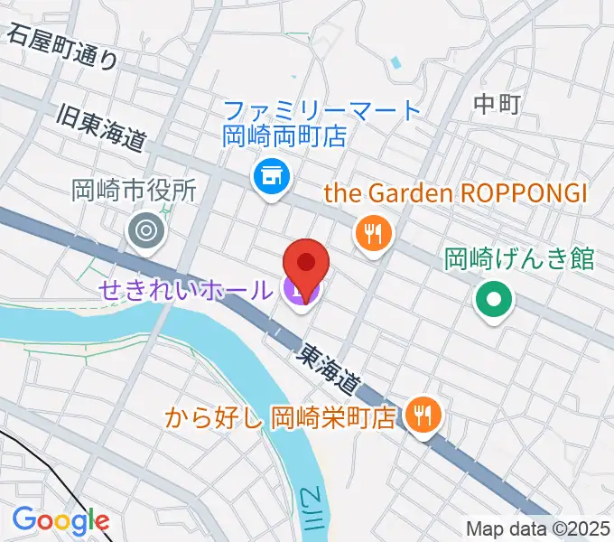 岡崎市せきれいホールの地図