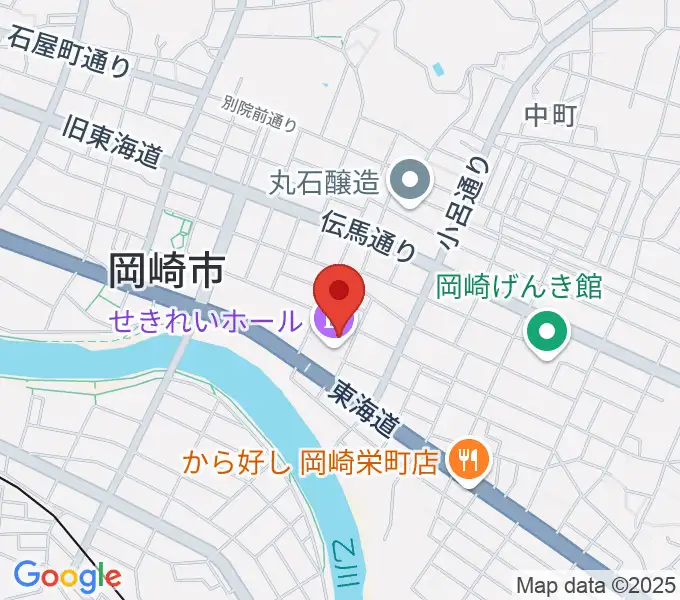 岡崎市せきれいホールの地図