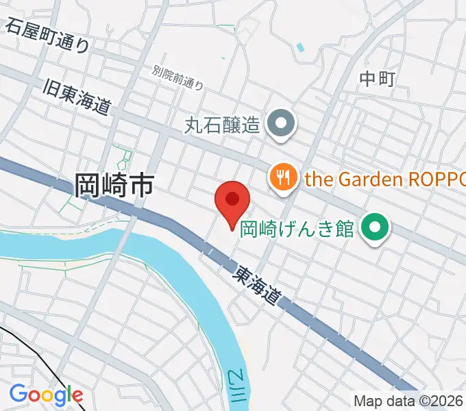 岡崎市せきれいホールの地図