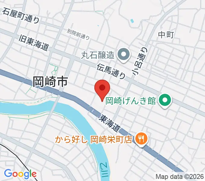 岡崎市せきれいホールの地図