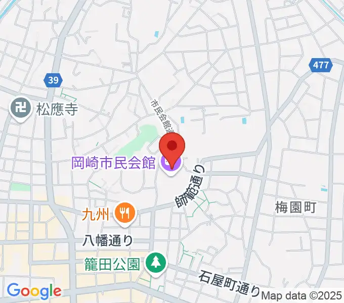 岡崎市民会館 あおいホールの地図