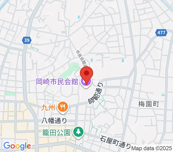 岡崎市民会館 あおいホールの地図