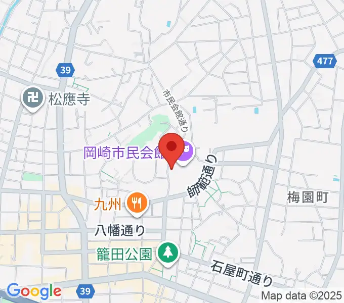 岡崎市甲山会館の地図