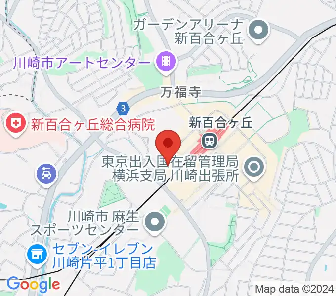 新百合トウェンティワンホールの地図