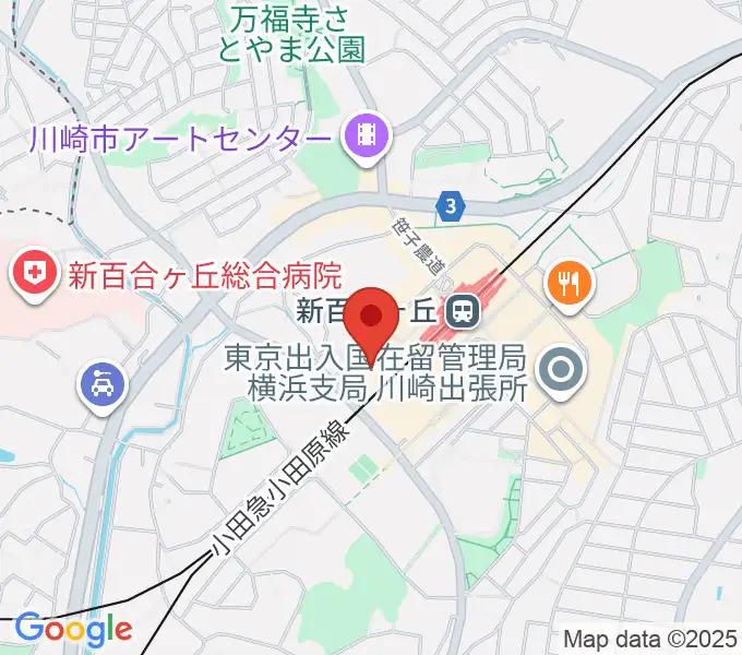 新百合トウェンティワンホールの地図