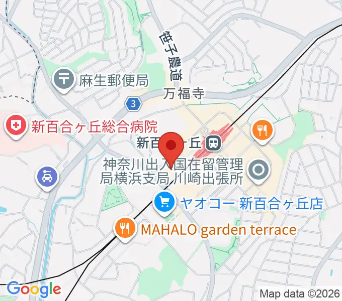 新百合トウェンティワンホールの地図