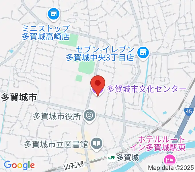 多賀城市民会館の地図