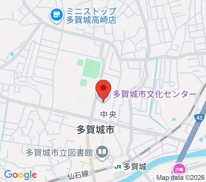 多賀城市民会館の地図