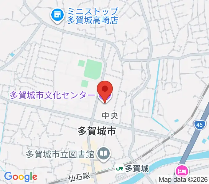多賀城市民会館の地図