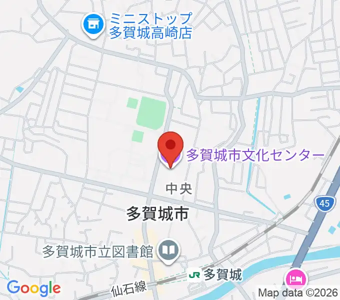 多賀城市民会館の地図