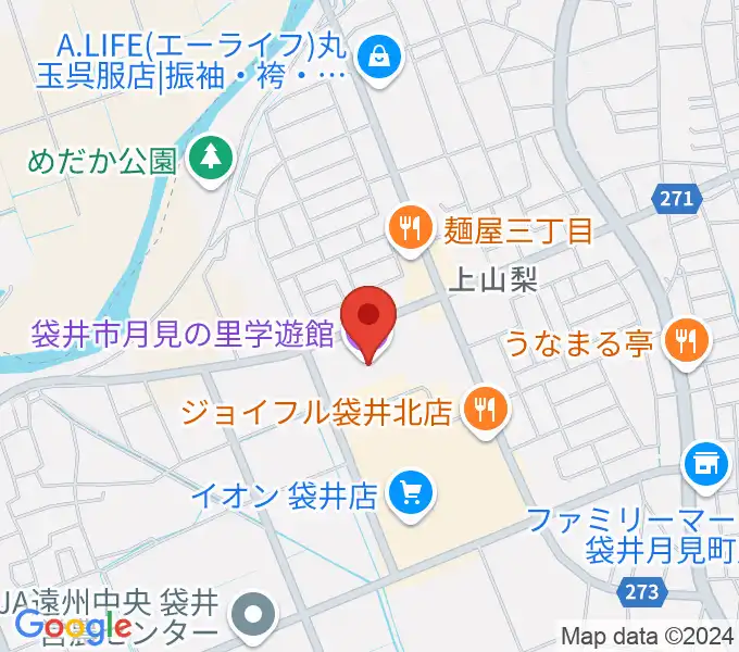 袋井市月見の里学遊館 うさぎホールの地図