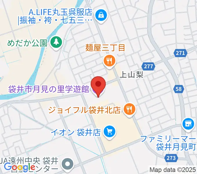 袋井市月見の里学遊館 うさぎホールの地図