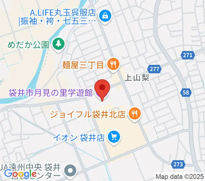 袋井市月見の里学遊館 うさぎホールの地図