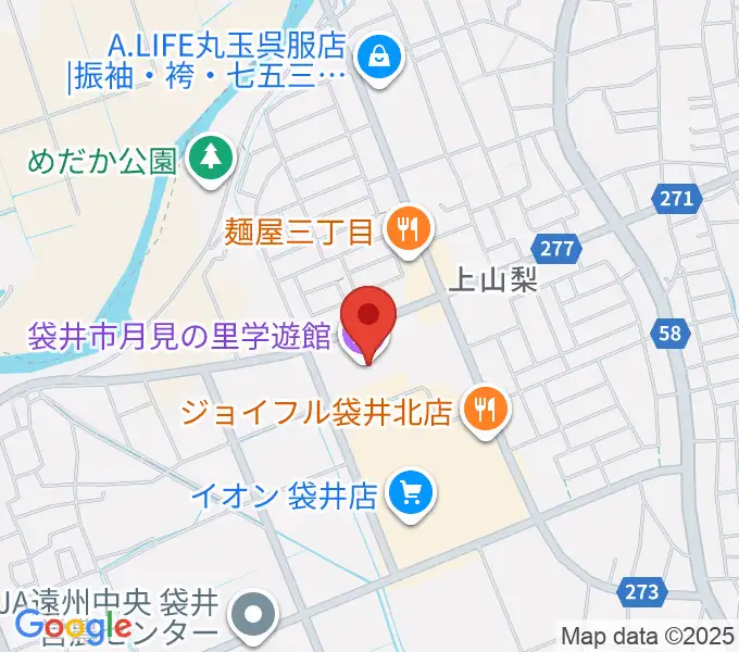 袋井市月見の里学遊館 うさぎホールの地図
