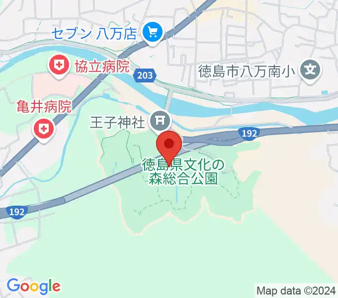 徳島県立21世紀館の地図