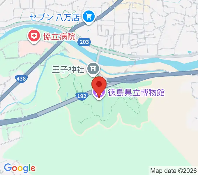 徳島県立21世紀館の地図