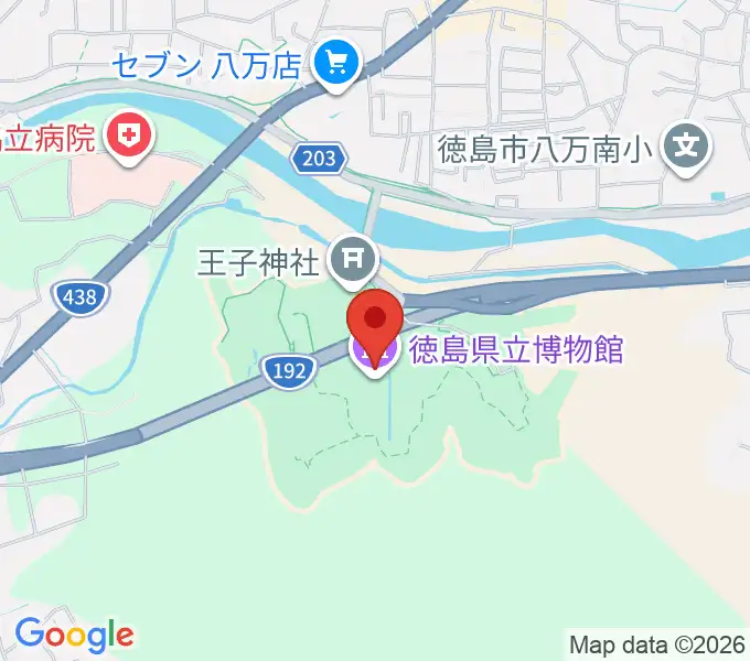 徳島県立21世紀館の地図