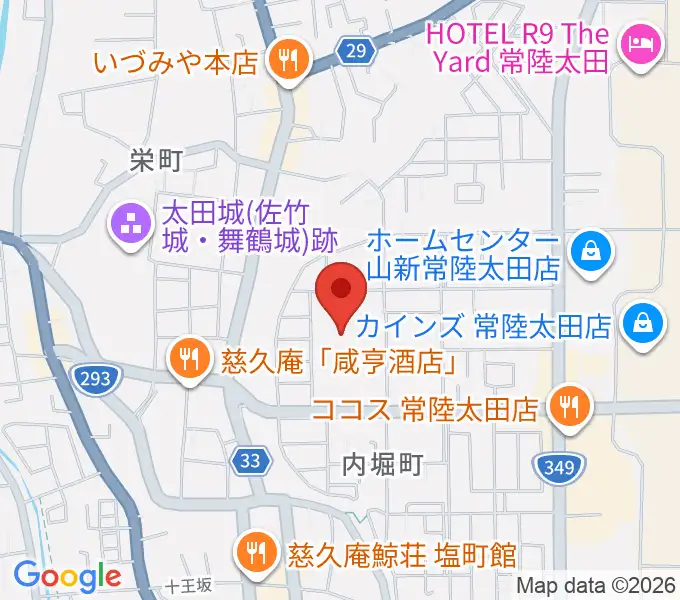 常陸太田市民交流センター パルティホールの地図