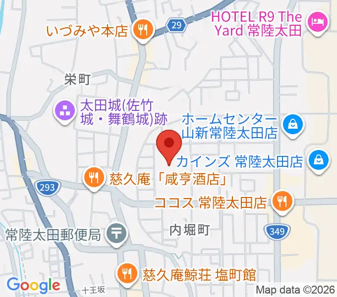 常陸太田市民交流センター パルティホールの地図