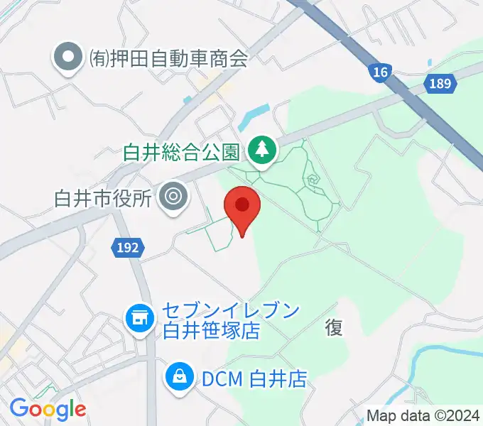 白井市文化会館の地図