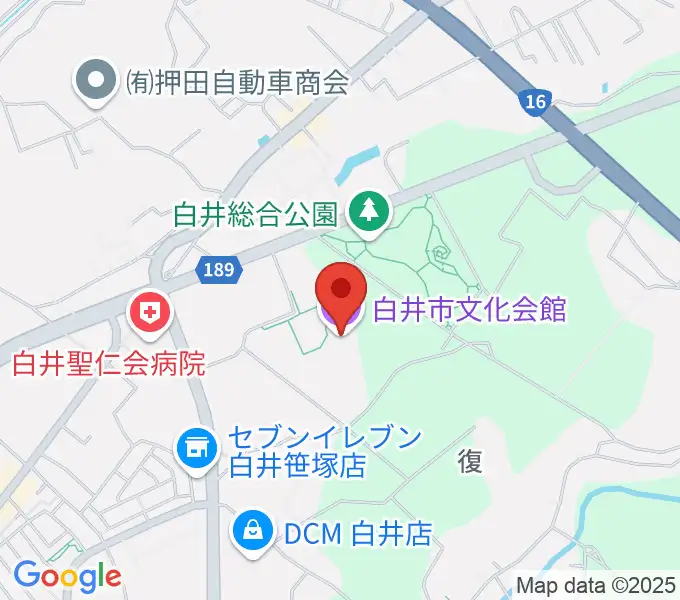 白井市文化会館の地図