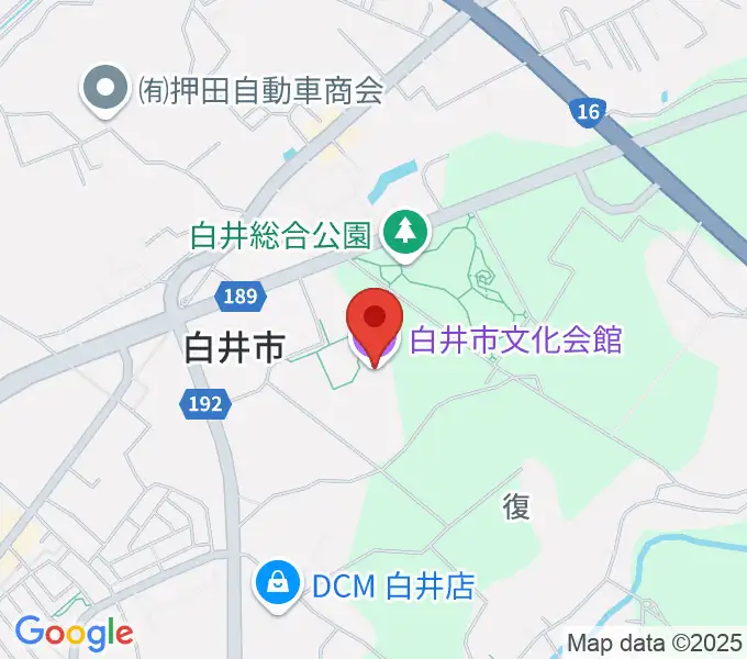 白井市文化会館の地図