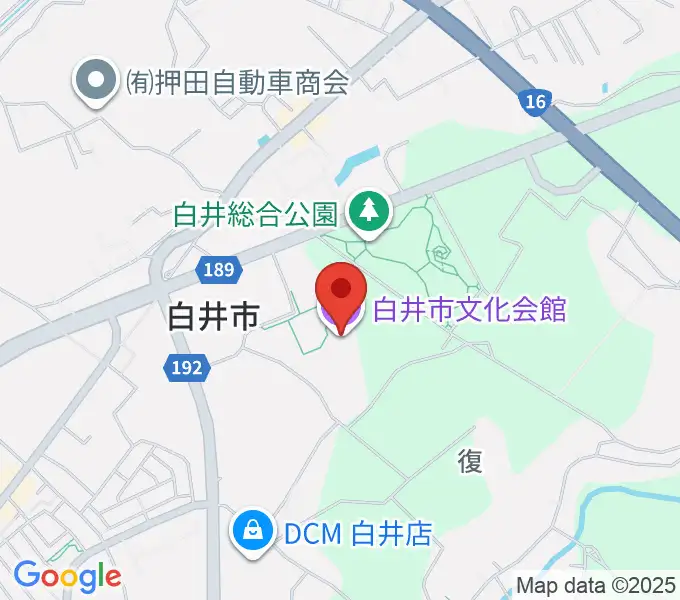 白井市文化会館の地図