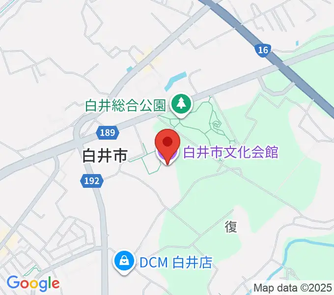 白井市文化会館の地図