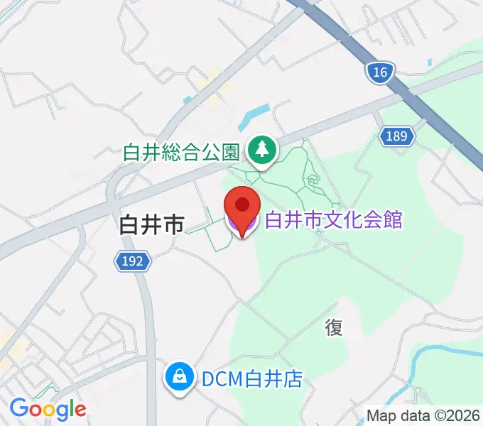 白井市文化会館の地図