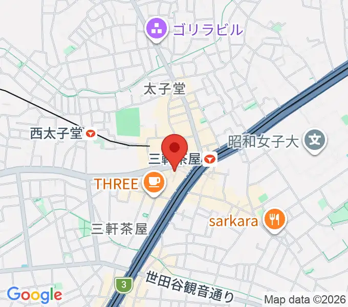 三軒茶屋よんちゃの地図