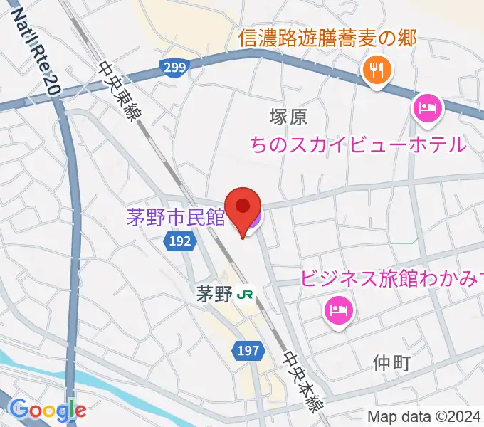 茅野市民館の地図