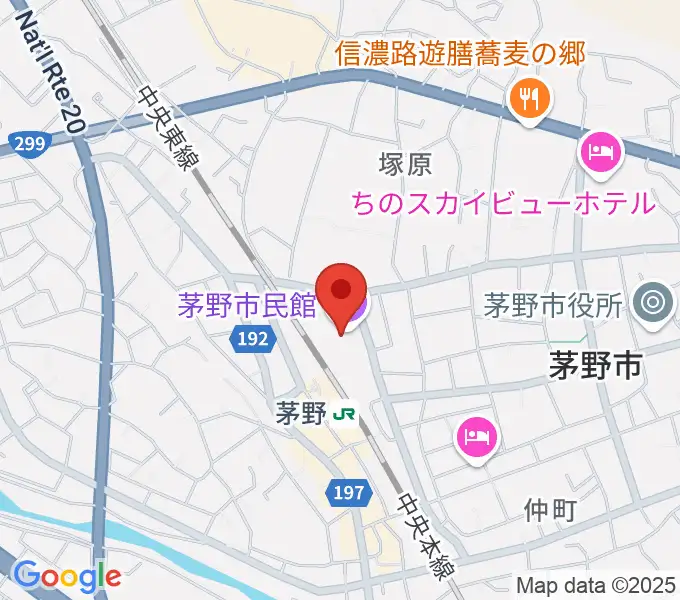 茅野市民館の地図