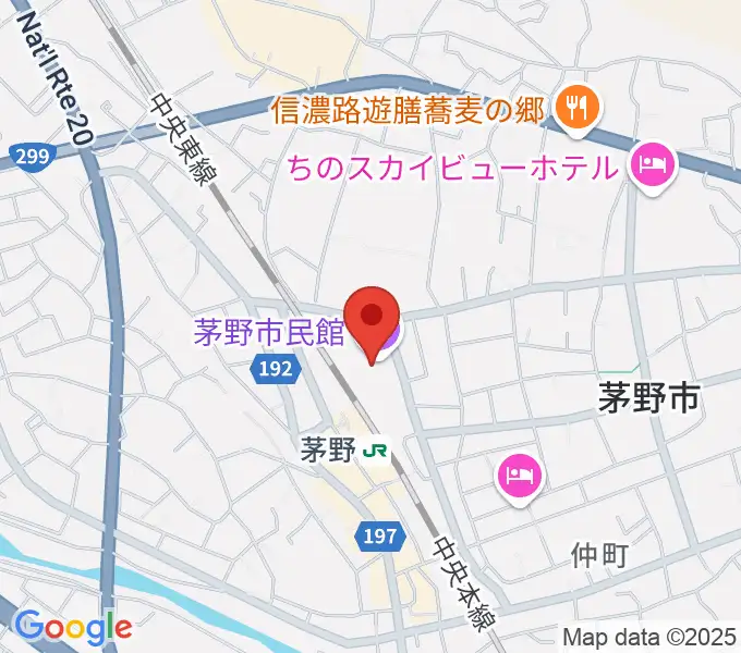茅野市民館の地図